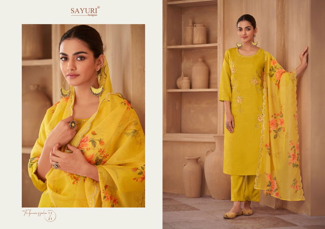 Sayuri Saffron Heavy Festive Wear Wholesale Designer Salwar Suits Catalog